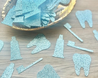 Glitter Dentist Confetti, Dentist Table Scatter, Cardstock Confetti, Glitter Confetti