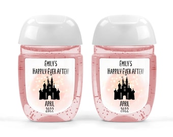 Fairytale Castle Hand Sanitizer Labels, Princess Castle Favor Labels, Theme Park Castle, Princess Birthday, Bachelorette Party, Labels ONLY