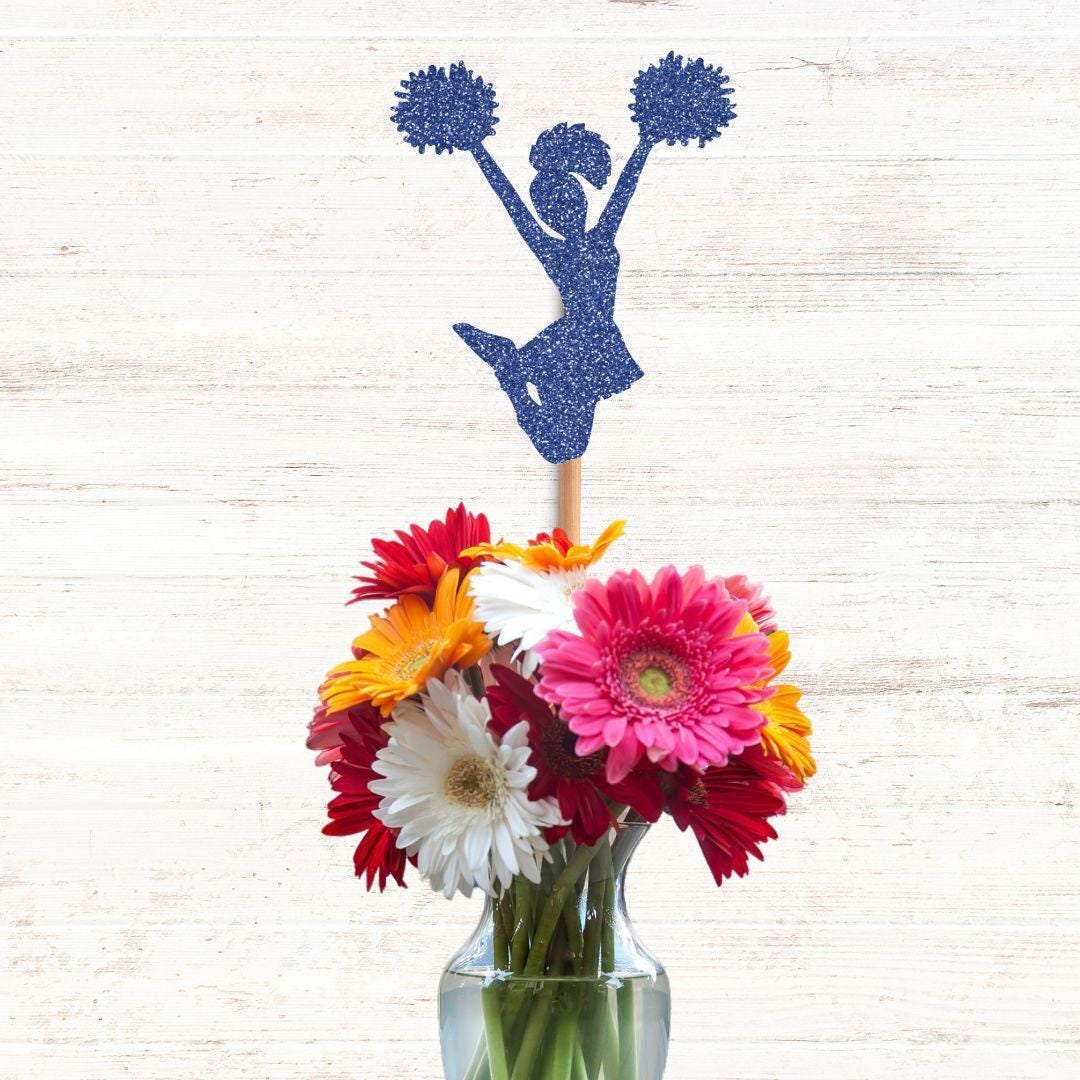 Glitter Cheerleader Centerpiece Sticks, Cheerleader Glitter Table ...
