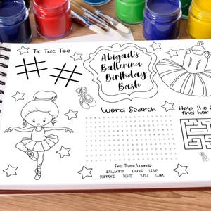 Editable Ballerina Activity Sheet Game, Printable Ballet Party Activity Page, Kids Games, Ballet Dancing, Ballerina Activities