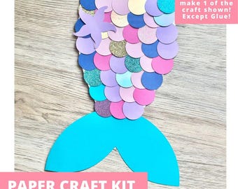Mermaid Tail Paper Craft Kit, Mermaid Arts & Crafts Kit For Kids, Mermaid Craft Kit, Kids Mermaid Art Kit, Mermaid Party Favors