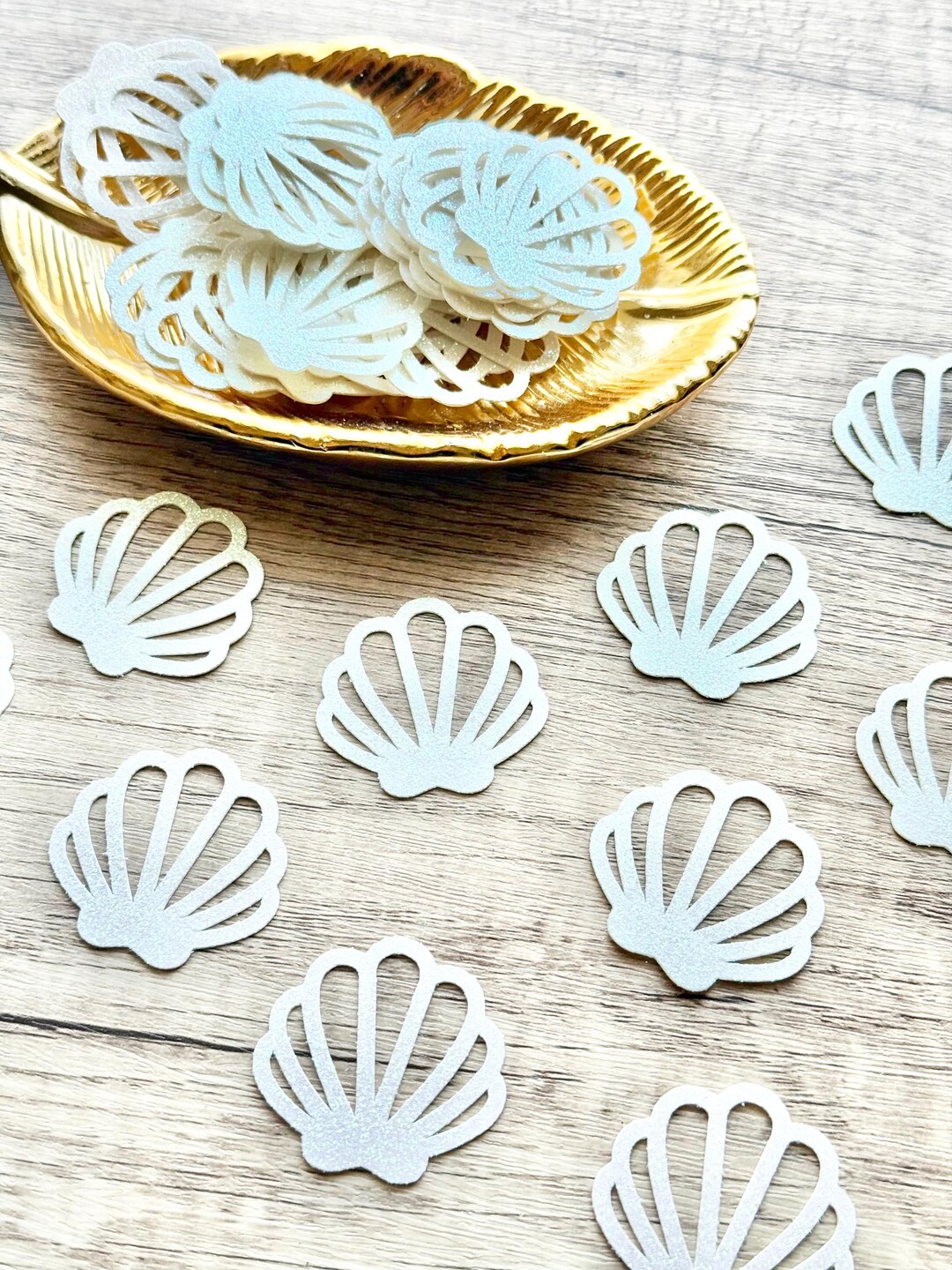 Glitter Sea Shell Confetti, Glitter Clam Shell Confetti, Jumbo Clam ...