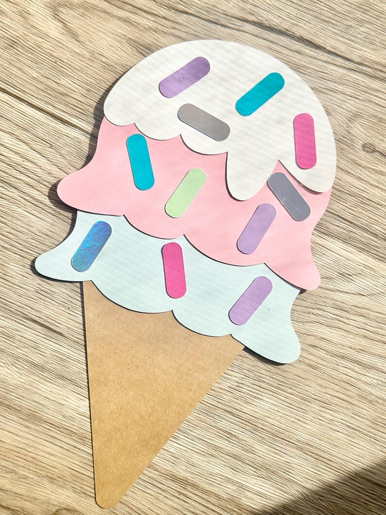 Sprinkle Ice Cream Cone Paper Craft Kit, Ice Cream Arts & Crafts Kit ...