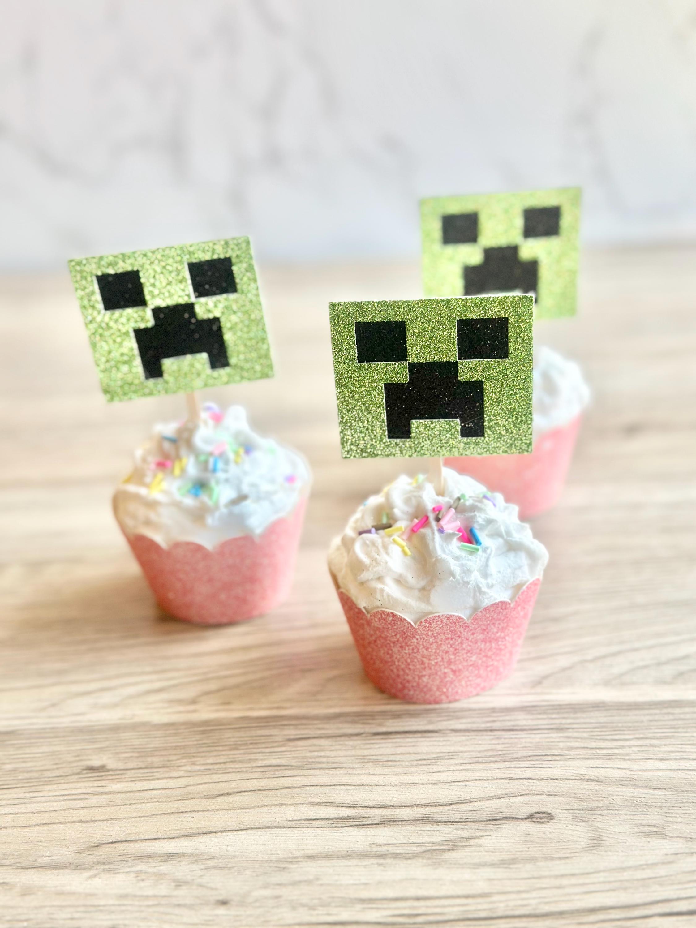 Layered Glitter Cardstock Cupcake Toppers