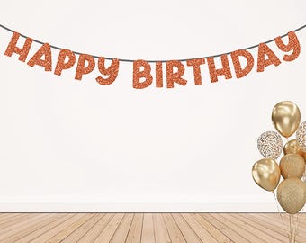 Glitter Happy Birthday Banner, Birthday Party Party, Kids Birthday, Party Banner, Word Banner, Phrase Garland, Birthday Decor