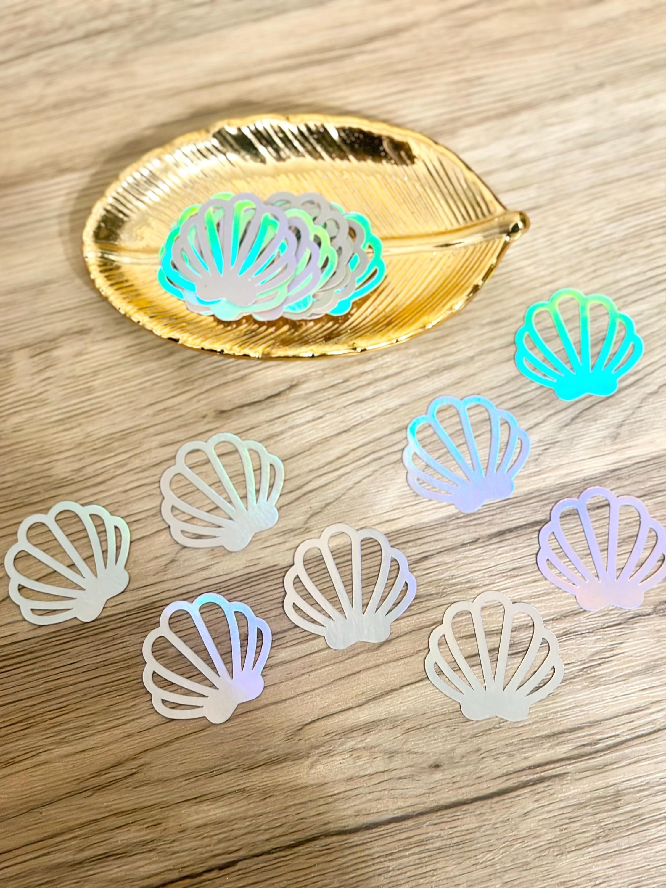 Holographic Sea Shell Confetti, Holographic Clam Shell Confetti, Jumbo ...