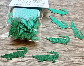Glitter Alligator Confetti, Jungle Safari, Zoo Animals, Crocodiles, Gator Decor, Wild Animals, Wild One Party, Zoo Birthday, Swamp