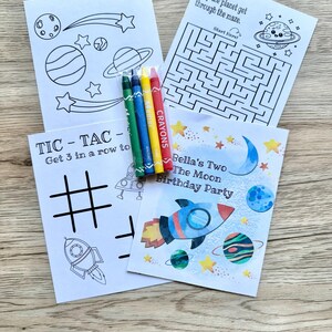Personalized Outer Space Coloring Kit Favors, Outer Space Coloring Book Favors, Outer Space Coloring Packs