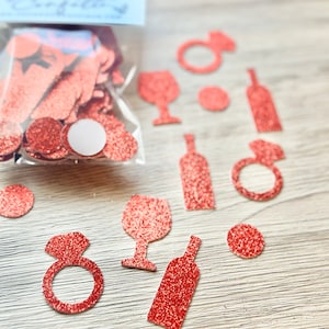 Glitter Vino Before Vows Confetti, Wine Bachelorette Table Scatter, Cardstock Confetti, Glitter Confetti