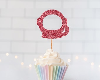 Glitter Astronaut Helmet Cupcake Toppers, Space Party Decor, Outer Space Theme, Rocket Party, To The Moon, Space Exploration, Space Birthday