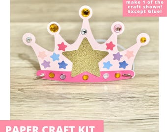 Princess Crown Paper Craft Kit, Princess Crown Arts & Crafts Kit For Kids, Crown Craft Kit,  Princess Party Favors, Pre-Cut Crafts