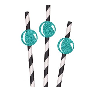 Glitter Bubble Party Straws, Party Paper Straws, Decorative Party Straws