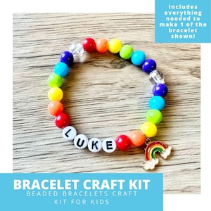 Rainbow Make Your Own Bracelet Craft Kit, Rainbow Bead Craft Kit For Kids, Rainbow Craft Kit, DIY Beaded Bracelet Kit For Kids
