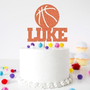 Personalized Basketball Name Cake Topper, Custom Basketball Party Cake Topper, Basketball Birthday Cake Topper, Basketball Party Decor