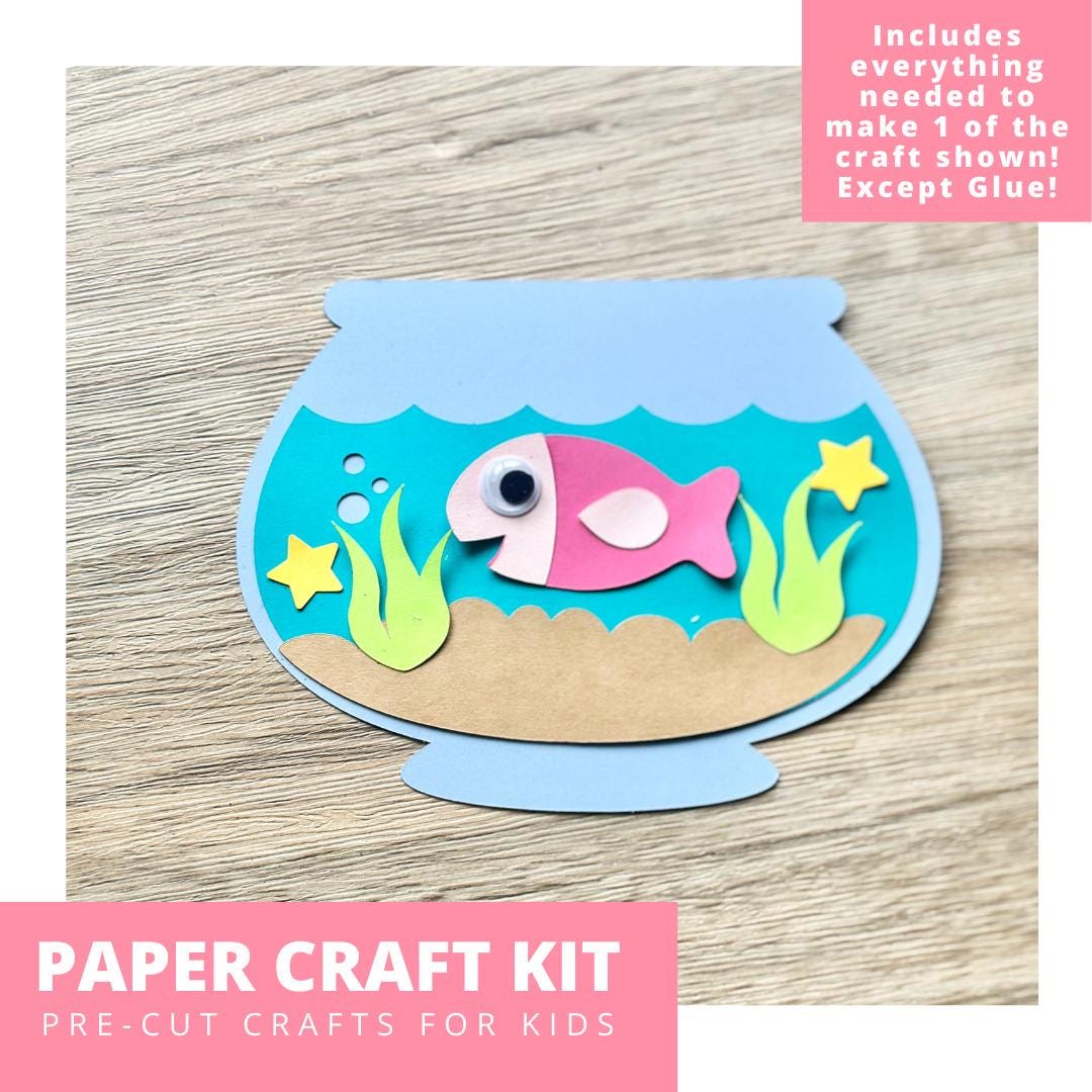 Fish Bowl Paper Craft Kit, Fish Bowl Arts & Crafts Kit for Kids, Fish ...
