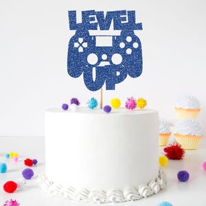 Level Up Cake Topper, Video Game Cake Topper, Gamer Birthday Cake Topper, Video Game Party Decoration
