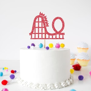 Roller Coaster Cake Topper, Theme Park Ride Cake Topper, Roller Coaster Party Decoration