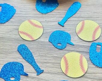 Softball Party Decorations - Set Of 20 Double-Sided 5.5" Cut-Outs For Baby Showers, Birthdays