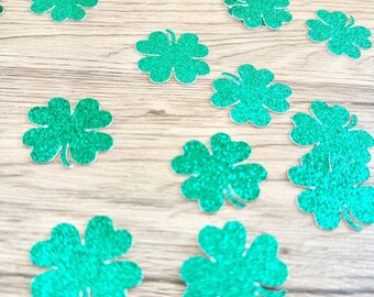 Glitter Four Leaf Clover Confetti, St Patrick’s Day Party, Irish Celebration, Lucky Shamrock Table Scatter