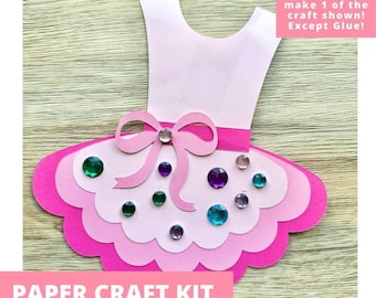 Twinkling Tutu Paper Craft Kit, Ballet Tutu Arts & Crafts Kit For Kids, Ballet Dancer Craft Kit, Ballerina Party Favor, Pre-Cut Crafts