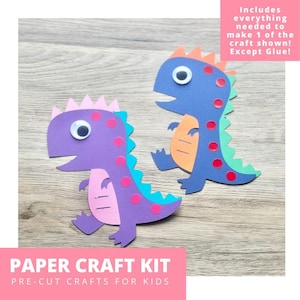 Roarin’ Rex Paper Craft Kit, Dinosaur Arts & Crafts Kit For Kids, Dinosaur Craft Kit, Dinosaur Party Favors, Pre-Cut Crafts, Diy Craft Kit