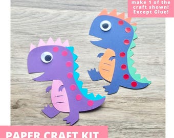 Roarin’ Rex Paper Craft Kit, Dinosaur Arts & Crafts Kit For Kids, Dinosaur Craft Kit, Dinosaur Party Favors, Pre-Cut Crafts, Diy Craft Kit