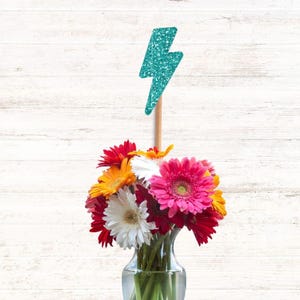 Glitter Lightning Bolt Centerpiece Sticks, Lightning Strike, Superheroes, Wizard Lightning, Thunder and Lightning, Rock and Roll, Weather
