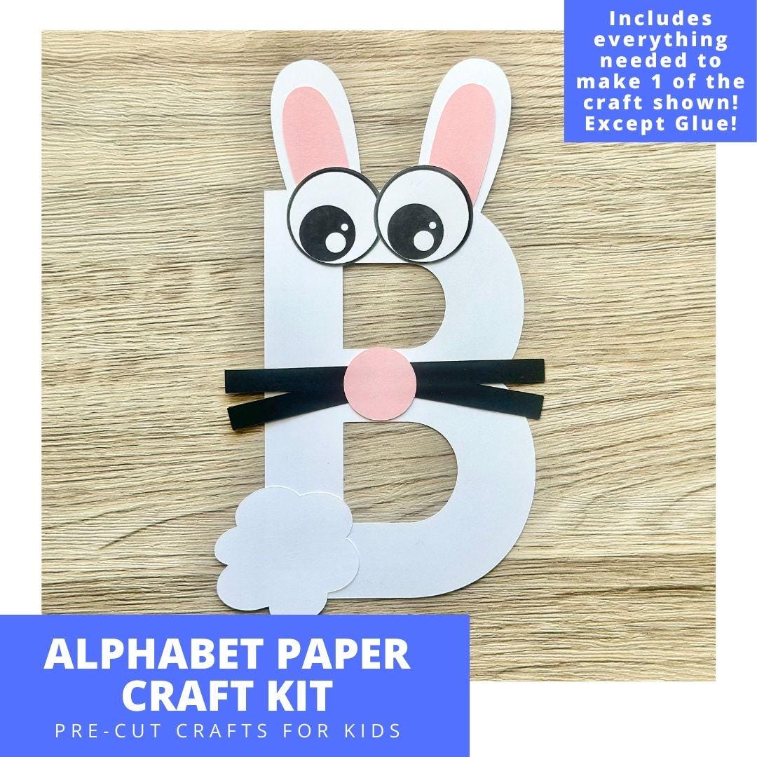 B is for Bunny Paper Craft Kit, Alphabet Arts & Crafts Kit for Kids ...