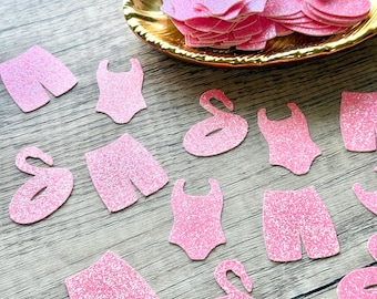 Pool Party Confetti, Summer Birthday Table Decor, Beach Ball Party Decorations, Glitter Poolside Party Decor