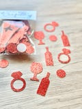 Glitter Vino Before Vows Confetti, Wine Bachelorette Table Scatter, Cardstock Confetti, Glitter Confetti