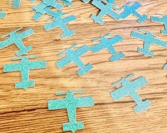 Glitter Vintage Airplane Confetti, Vintage Airplane Table Scatter, Airplane Confetti, Airplane Birthday, Airplane Party, Pilot Party