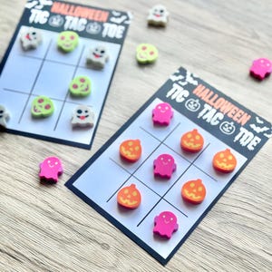 Halloween Tic Tac Toe Game, Halloween Tic Tac Toe Favors, Halloween Mini Eraser Tic Tac Toe Game, Spooky Tic Tac Toe Favors