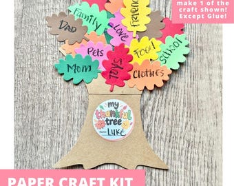 My Thankful Tree Paper Craft Kit, Craft Kit For Kids, Fall Craft Kit, Autumn Craft, Thanksgiving Craft Kit, Pre-Cut Crafts, Give Thanks