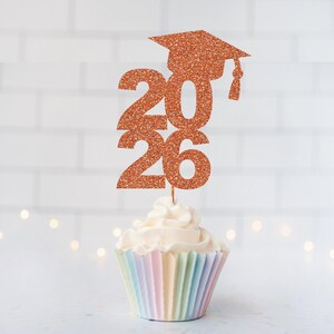 Glitter Graduation 2027 Cupcake Toppers, Senior Grad Party Decor, Class Of 2027, Graduation Party, School Celebration Decor