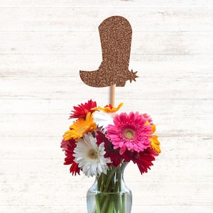 Glitter Cowboy Boot Centerpiece Sticks, Glitter Table Decorations, Glitter Centerpiece Decor, Event Decorations