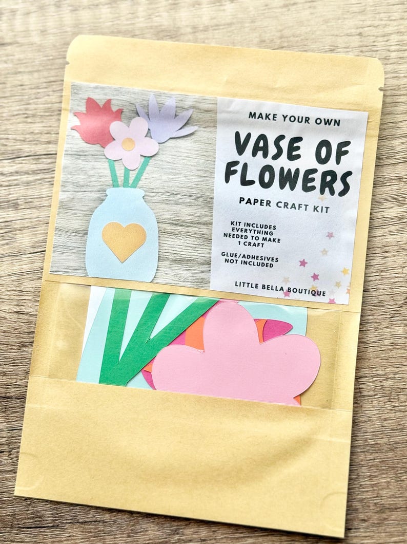 Vase of Flowers Paper Craft Kit, Flower Arts & Crafts Kit for Kids ...