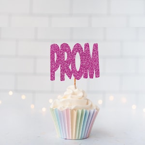 Glitter Prom Cupcake Toppers, Prom Night Theme, Dance Party, Glam, High School Event, Elegant Celebration, Formal Dance, Prom Dress