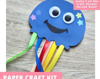 Rainbow Jellyfish Paper Craft Kit, Craft Kit For Kids, Fall Craft Kit Craft Kit, Arts & Crafts for Kids, Paper Craft Kit, Pre-Cut Crafts