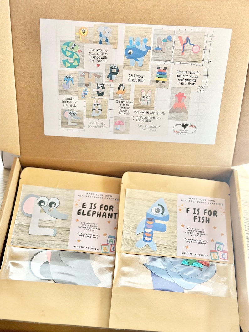 Alphabet Craft Kit Bundle, ABC Kids Craft Kit Bundle, Paper Craft Kits ...