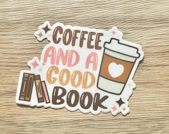 Coffee And A Good Book Vinyl Sticker
