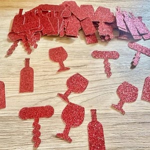 Glitter Wine Confetti, Wine Table Scatter, Cardstock Confetti, Glitter Confetti