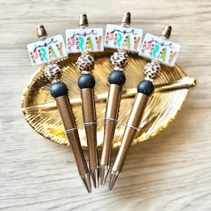 Just Pray Beaded Pen, Prayer Ink Pen, Church Pen, Pen Gift, Christian Pen, Prayer Gift, Bible Study Gift. Religious Beaded Pen