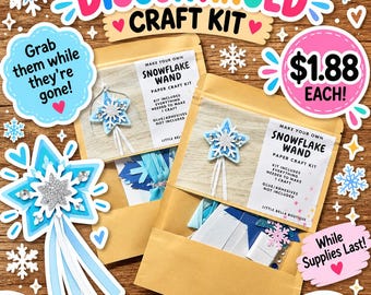 DISCONTINUED CRAFTS: Snowflake Wand Paper Craft Kit, Clearance Craft Kit, Pre-Cut Crafts (Limited Quantity) - Older Version
