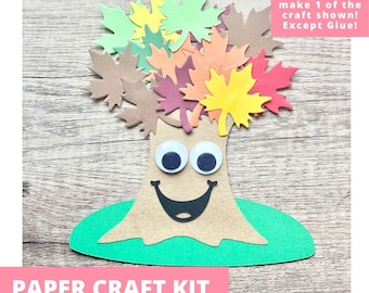 Happy Fall Tree Paper Craft Kit, Craft Kit For Kids, Fall Craft Kit Craft Kit, Autumn Craft, Thanksgiving Craft Kit, Pre-Cut Crafts