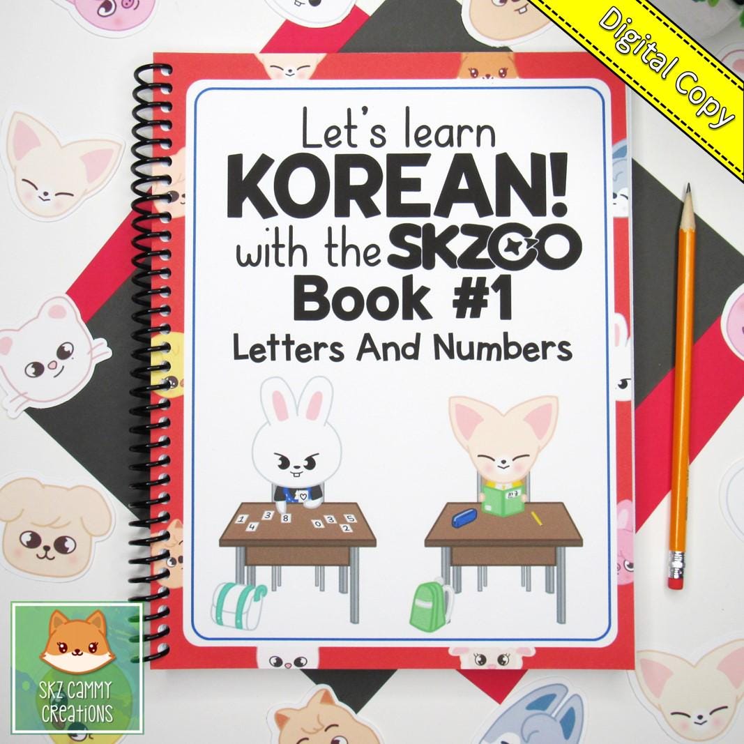 Stray Kids SKZOO Learn Korean Digital Workbook #1: Letters and Numbers