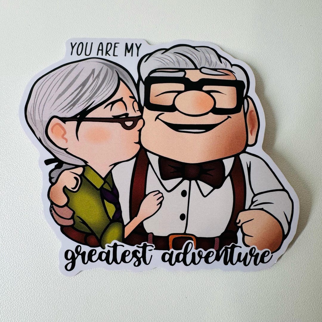 Waterproof 3x4'' Ellie & Carl 'you Are My Greatest Adventure' Sticker ...