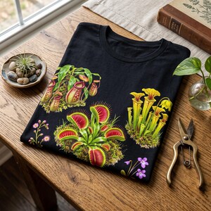 Plant Lover Gift, Venus Flytrap Shirt, Carnivorous Plant T-Shirt, Pitcher Plant Tee Gardening Gift for Grandma Dad Mom Sister or Best Friend