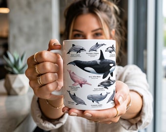 Marine Sea Dolphin Mug Orca Rare Dolphins Coffee Cup Ocean Animal Gift Marine Biologist Wildlife Art Sea Life Biology Mug Modern Home Decor