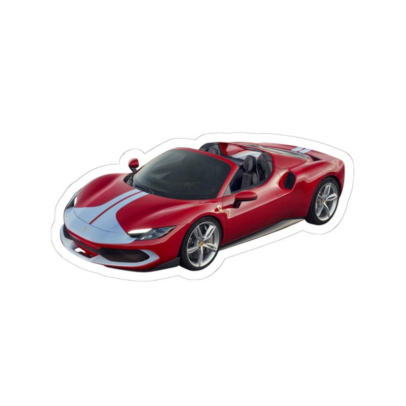 Ferrari Race Car Stickers, Automotive Decals for Car Enthusiasts, Kiss ...