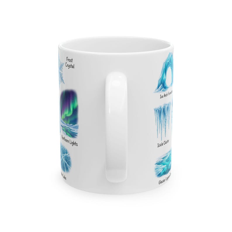 Winter Nature Coffee Mug Northern Light & Polar Bear Frozen Mug Arctic Ice Element Cave Ice Glacial Lake Tea Mug Winter Magic Lover Gift image 10